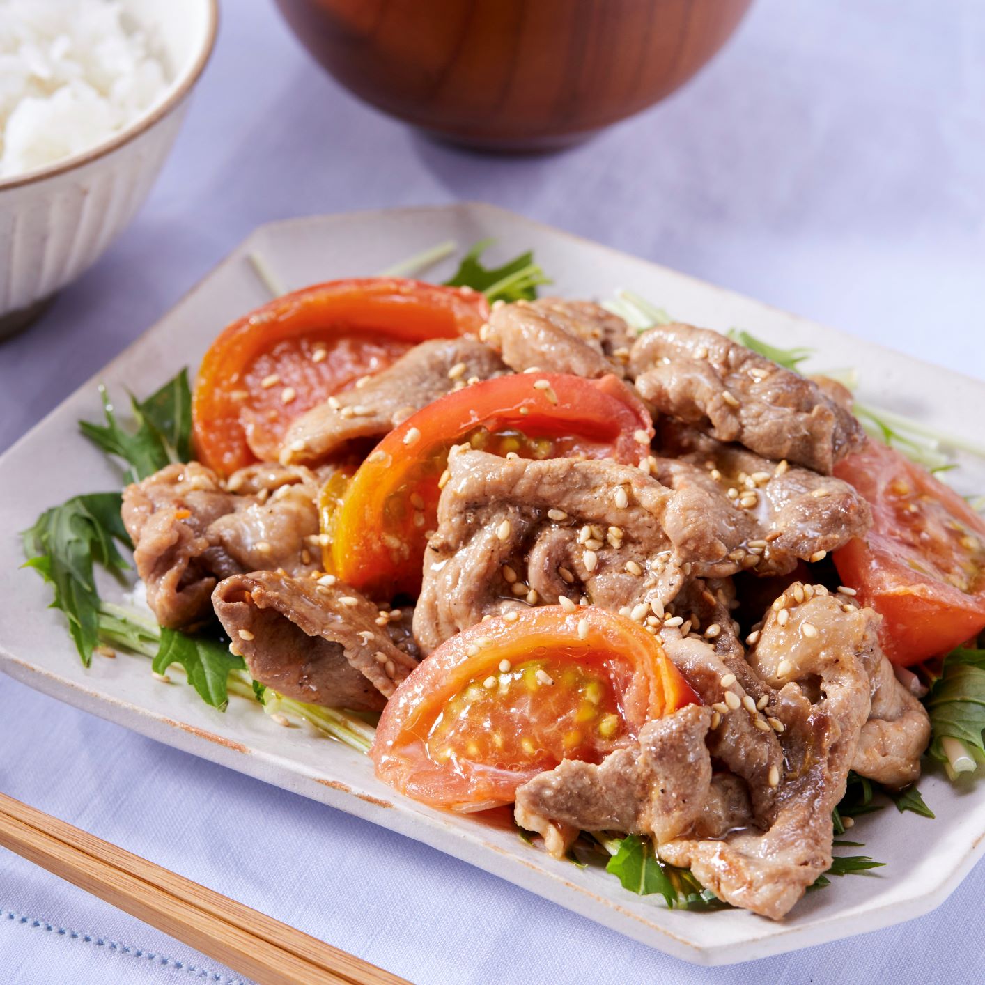 豚こま肉とトマトのマヨぽんパパっと炒め ハイライフポーク